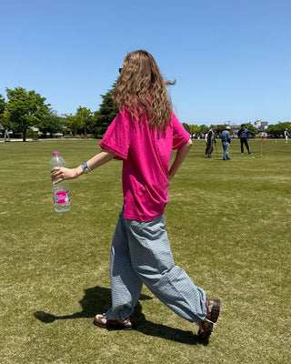 2-way hem check easy pants