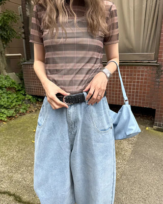 Suede stud belt
