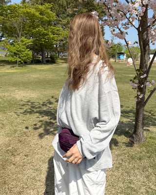 Oversized Long Sleeve Waffle T-Shirt
