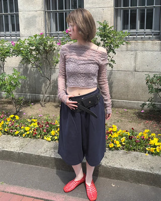 Lace sheer off-shoulder