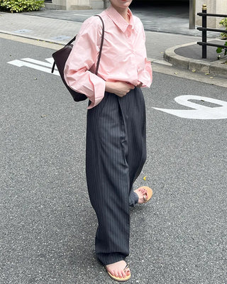 Straight-fit striped West Point slacks