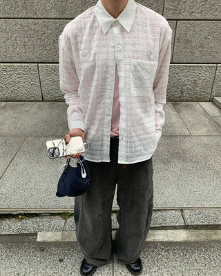 Checkered long-sleeved summer shirt