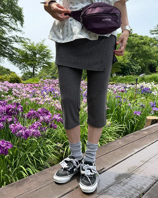 Wrap skirt & ribbed capri pants set