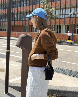Rib-knit semi-cropped double-zip hoodie