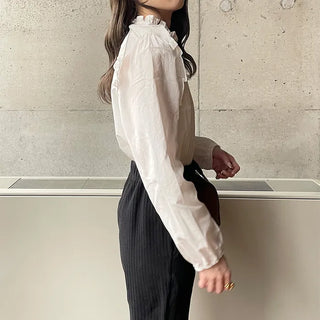 Shoulder frill blouse