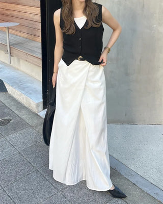 Wrap detail long skirt