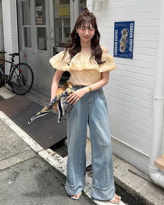 Organza Volume Off-Shoulder Blouse