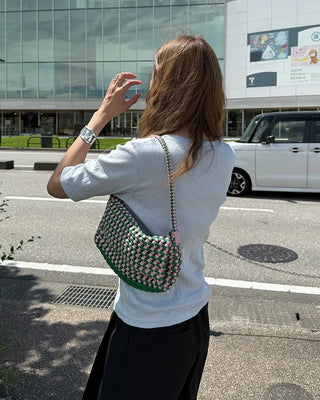 Simple eyelet short-sleeved T-shirt