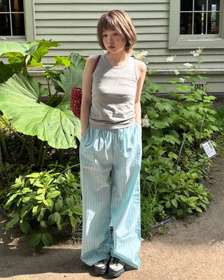 Wide striped easy pants