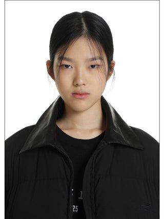 MASONPRINCE Leather Collar Down Jacket