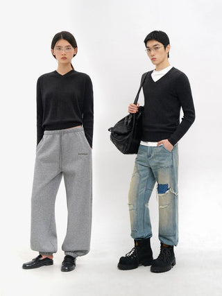 [MASONPRINCE] Wool Blend V-Neck Knit Sweater