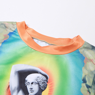 Crewneck contrast character print crop top