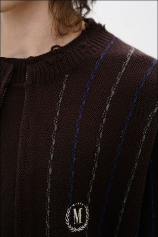[MASONPRINCE] Retro Striped Layered Knit Sweater