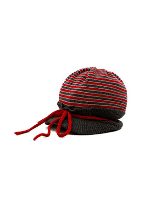 [Moromoro2] Contrast Stripe Knit Bow Baseball  Cap