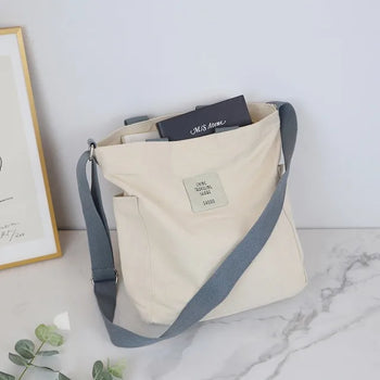Canvas Pocket Zipper Cross Eco Bag