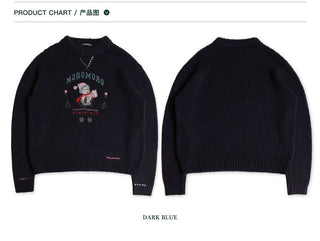 [Moromoro2] Snowman Contrast Stitch Knit  Sweater