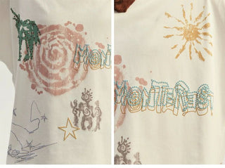 [Monterest] Horse Year Graffiti Print Embroidered Tee
