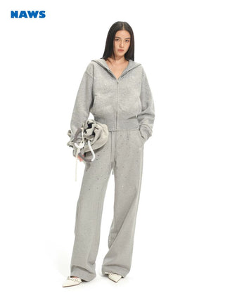 [NOTAWEAR] Rhinestone Gradient Wide Leg  Sweatpants