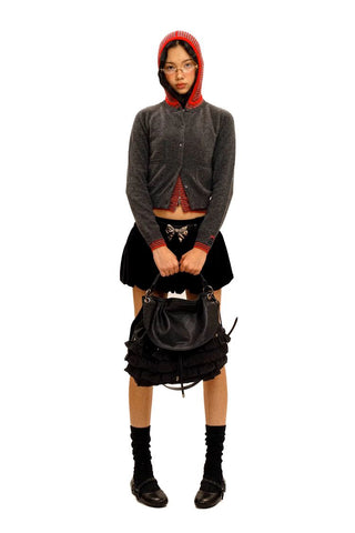 [Moromoro2] Contrast Striped Layered Knit  Sweater