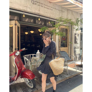 Polka Dot Wrap Mini Dress