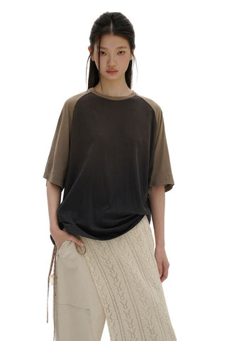 [moromoro2] Ultra Thin Contrast Raglan Sleeve  T-Shirt