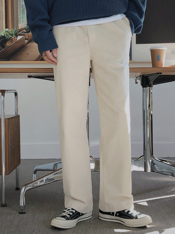 Wannabe Corduroy Wide Elastic Pants