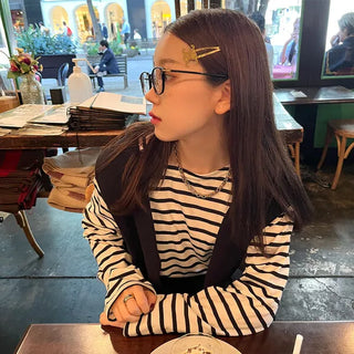 Basic striped long-sleeved T-shirt
