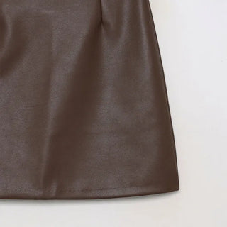 Leather mini skirt
