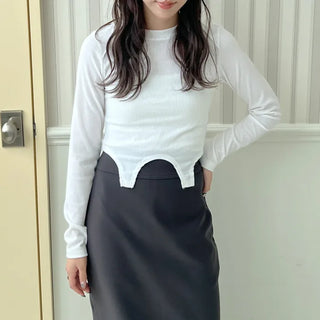 Unbalanced Rib T-shirt