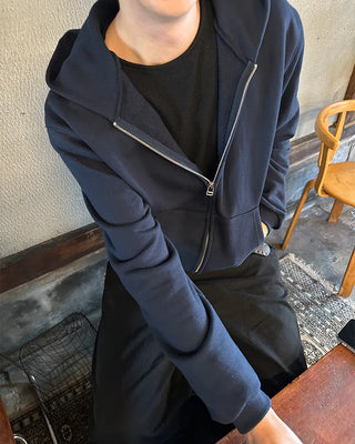 Standard fit hooded zip-up