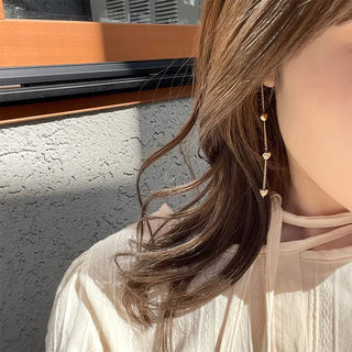 Heart line earrings