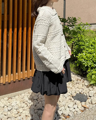 Crochet Point Knit Cardigan