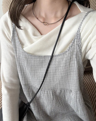 Checked Camisole Long Dress