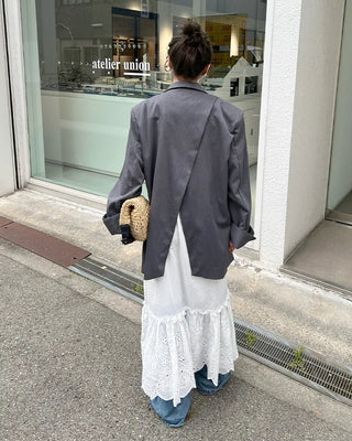 Back-slit oversized blazer