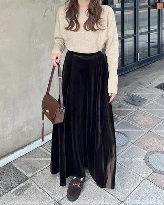 Velvet maxi skirt