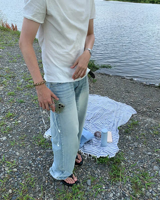 Simple leather thong sandals