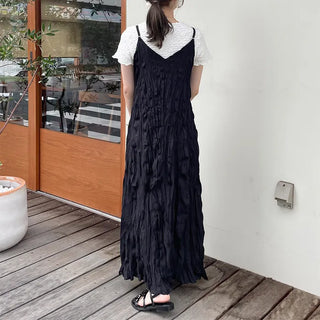 Wrinkle Camisole Long Dress