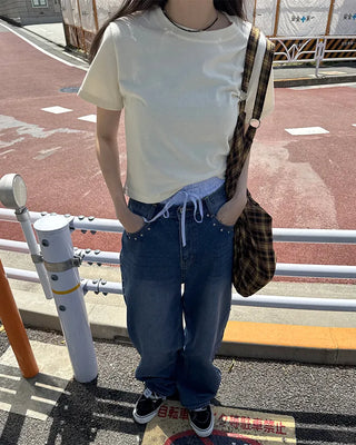 Stud Line Denim Pants