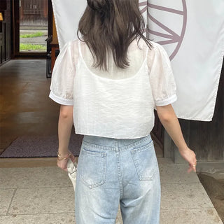 Ribbon layered blouse