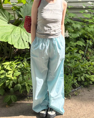 Wide striped easy pants