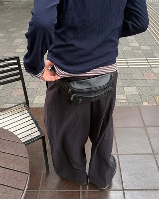 Faux Leather Multi-Pocket Waist Bag
