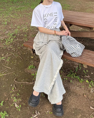 Sometimes Lettering Short-Sleeved T-Shirt
