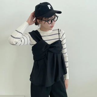 Asymmetrical Ribbon Design Sleeveless Dress