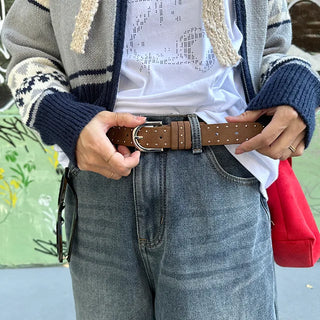 Suede stud belt