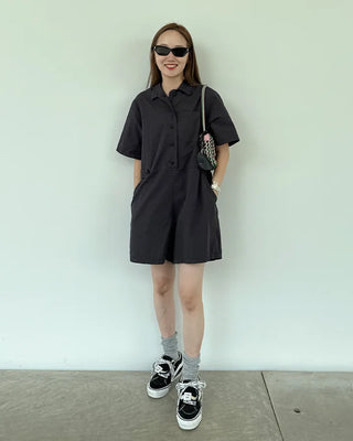 Simple short jumpsuit