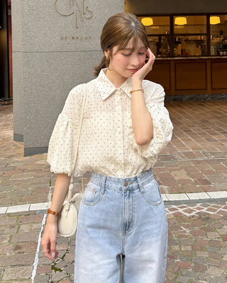 Polka Dot Balloon Blouse