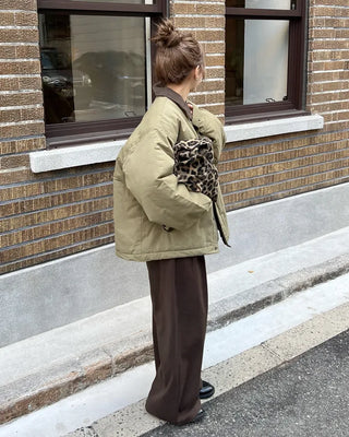Oversized color-accented blouson