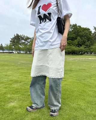 Layered midi skirt