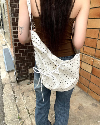 Dot Ribbon String Bag