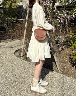 Frill String Point Shirring Dress